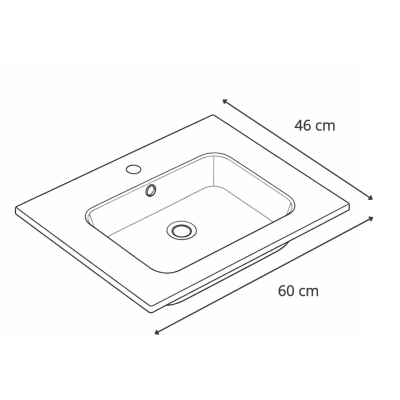 Vasque à encastrer rectangulaire AUREA - 60 x 39 cm - Céramique blanche
