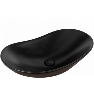 Vasque à poser ovale -60 x 36 cm -Noir mat -KYRA