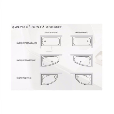 Baignoire asymétrique INSPIRO - 150 160 170 cm - Angle gauche ou droit