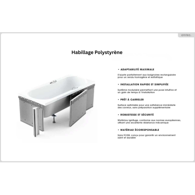 Baignoire rectangulaire INTRICA SLIM - 150 160 170 cm