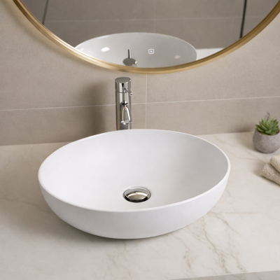 Vasque à poser arrondie -52 x 39,5 cm - ELORA