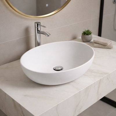 Vasque à poser arrondie -52 x 39,5 cm - ELORA