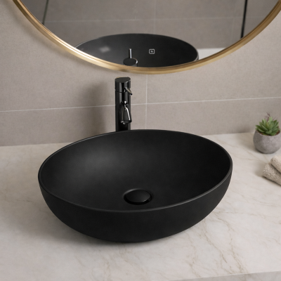 Vasque à poser arrondie -52 x 39,5 cm - ELORA