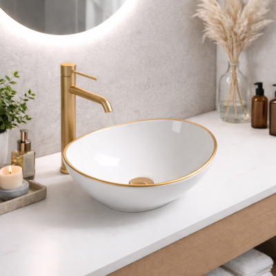 Vasque à poser arrondie -40 x 33 cm - VERA