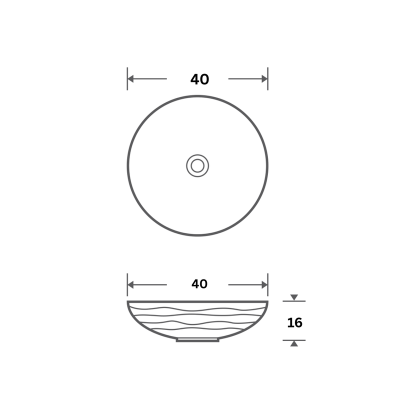 Vasque à poser ronde -40 cm -Blanc et noir -AKIRA