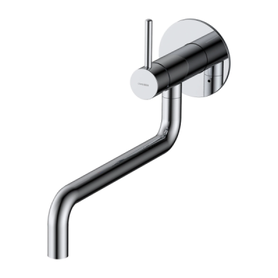 Mitigeur de lavabo mural – bec long pivotant - Chrome - Collection Y