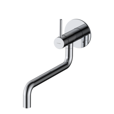 Mitigeur de lavabo mural – bec long pivotant - Chrome - Collection Y