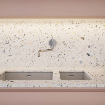 Mitigeur de lavabo mural – bec long pivotant - Chrome - Collection Y