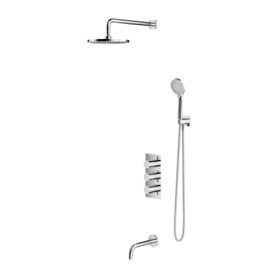 Omnires | Système de bain thermostatique à encastrer - Chrome - Collection Y