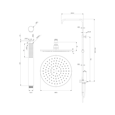 Colonne de douche murale - Chrome - Collection Y